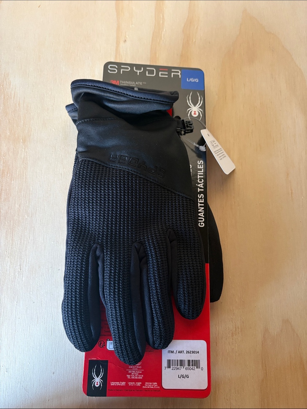 Spyder Men's Black Knit Grip Touchscreen Gloves